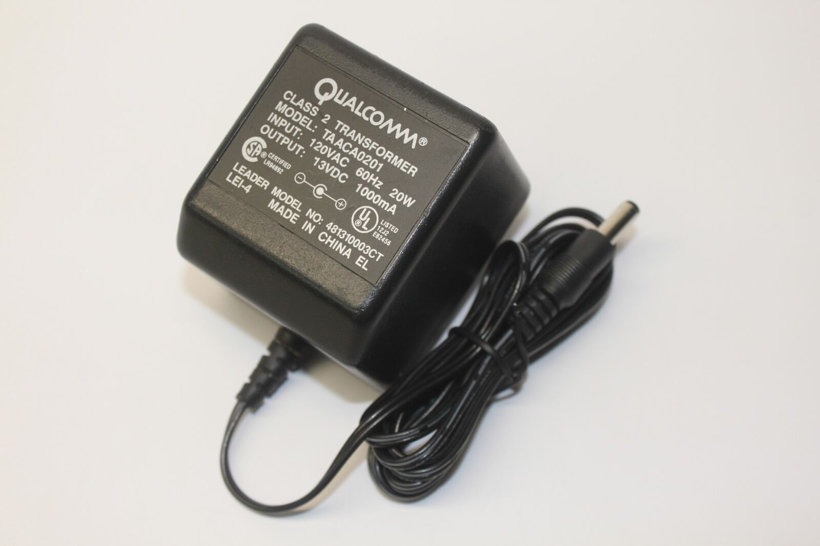 Genuine Qualcomm TA ACA0201 AC Adapter Class 2 Transformer Output 13V 1000mA Brand: Qualcomm Type: Adapter MPN: D - Click Image to Close